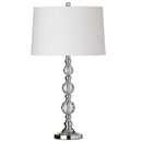 Dainolite 1 Light Table Lamp Cut Crystal Ball with White Shade C33T-PC