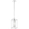 Dainolite 1 Light Pendant, Rectangular Metal Frame with Frosted Glass CBE-61P-PC