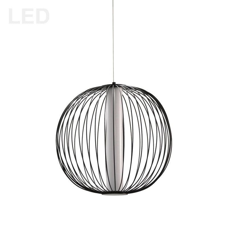 Dainolite 20W Pendant, Matte Black Finish with White Acrylic CHR-161LEDP-MB