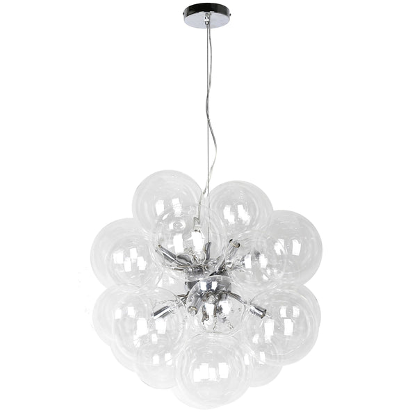 Dainolite 6 Light Halogen Pendant, Polished Chrome with Clear Glass CMT-206P-CLR-PC