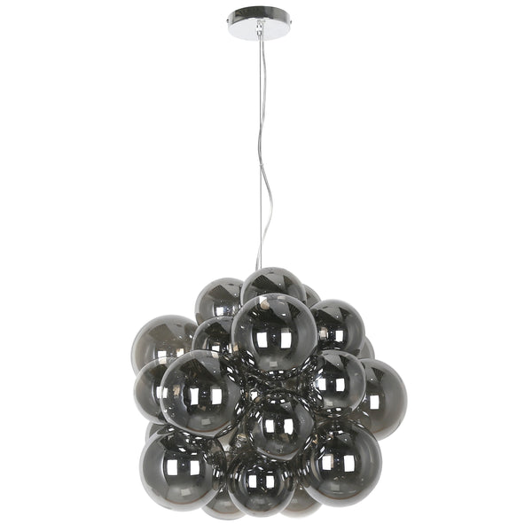 Dainolite 6 Light Halogen Pendant, Polished Chrome with Smoked Glass CMT-206P-SM-PC