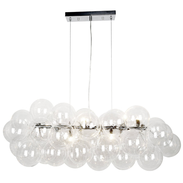 Dainolite 10 Light Horiz. Pendant, Polished Chrome with Clear Glass CMT-418HP-CLR-PC