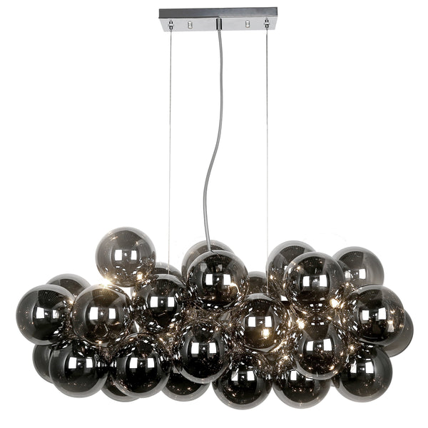 Dainolite 10 Light Horiz. Pendant, Polished Chrome with Smoked Glass CMT-418HP-SM-PC