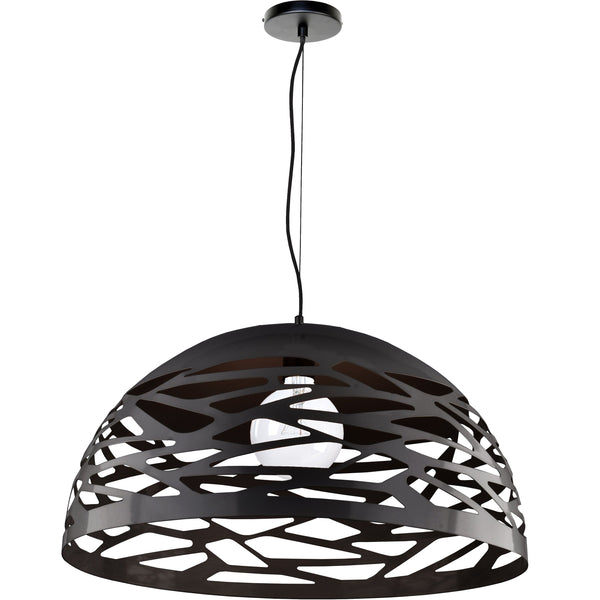 Dainolite 1 Light Pendant, Matte Black Finish COR-201P-BK