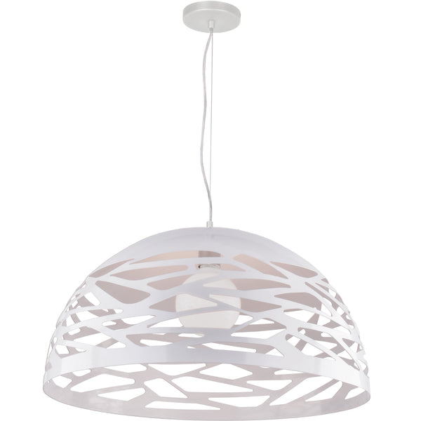 Dainolite 1 Light Pendant, Matte White Finish COR-201P-WH