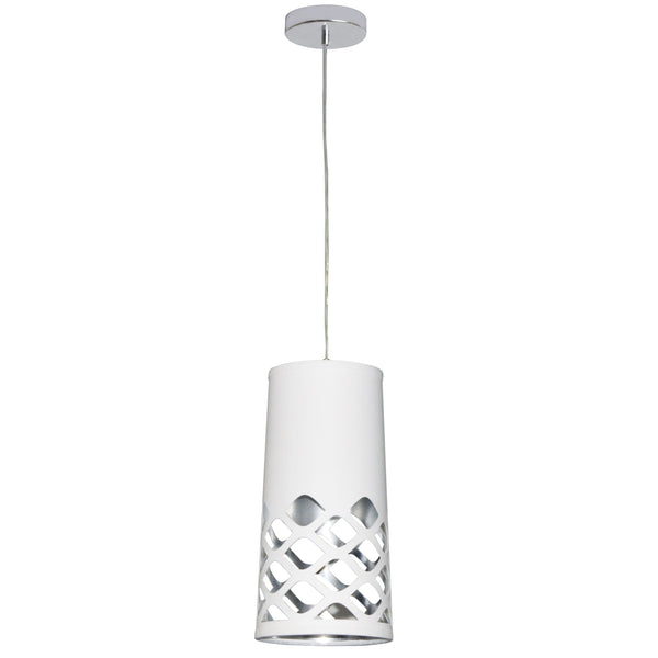 Dainolite 1 Light Cut Out Pendant JTone White /Silver CUT-P-691