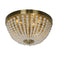 Dainolite 3 Light Incandescent Flush-Mount, Aged Brass with Pearls DAW-143FH-AGB-WH
