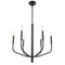 Dainolite 6 Light Chandelier, Matte Black Finish ELN-246C-MB