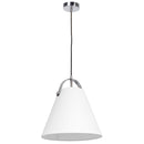 Dainolite 1 Light Emperor Pendant Polished Chrome with White Shade EMP-111P-790-PC