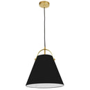 Dainolite 1 Light Emperor Pendant Aged Brass with Black Shade EMP-111P-797-AGB