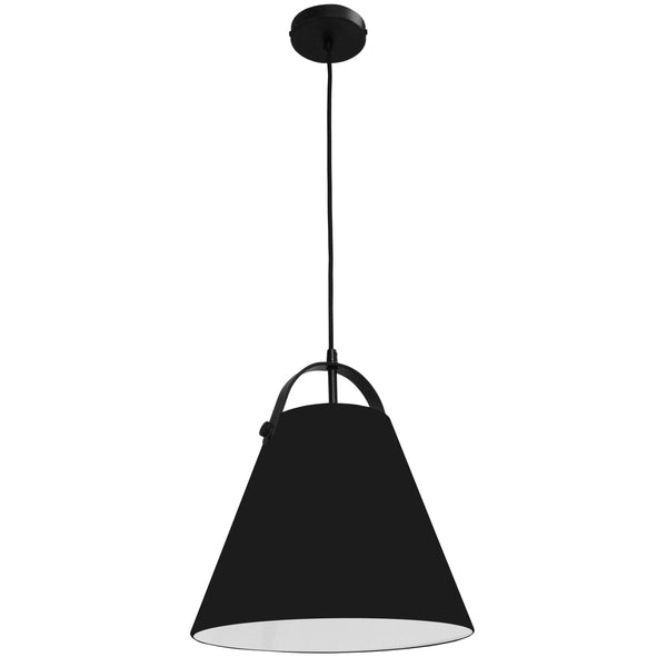 Dainolite 1 Light Emperor Pendant Matte Black with Black Shade EMP-111P-797-MB