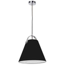 Dainolite 1 Light Emperor Pendant Polished Chrome with Black Shade EMP-111P-797-PC