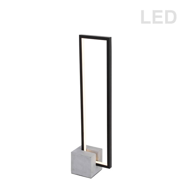 Dainolite 21.6W LED Table Lamp Black with Concrete Base FLN-LEDT25-MB