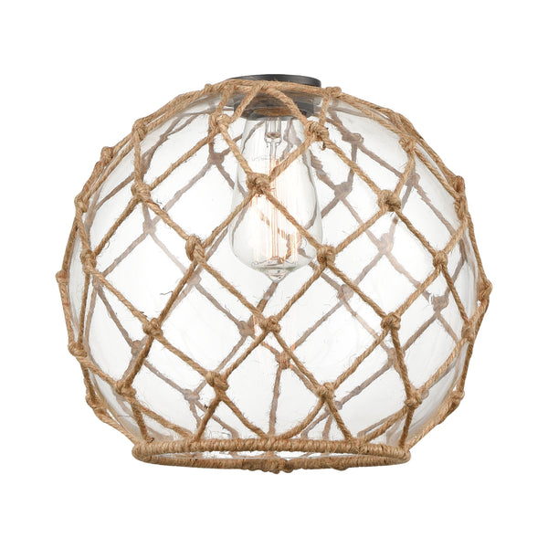 Farmhouse Rope Glass shown in the  finish with a Clear Glass with Brown Rope shade