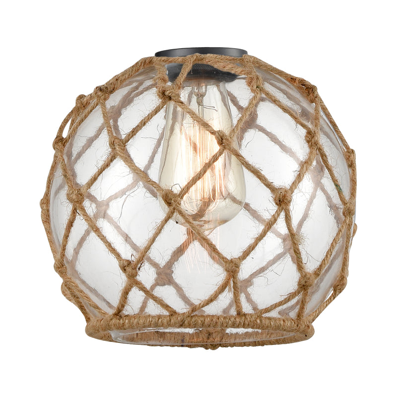 Farmhouse Rope Glass shown in the  finish with a Clear Glass with Brown Rope shade