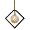 Dainolite 1 Light Halogen Pendant Matte Black and Vintage Bronze with Champagne Glass GLA-121P-MB-VB