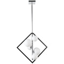 Dainolite 5 Light Halogen Pendant Matte Black and Polished Chrome with Painted White Glass GLA-215P-MB-PC