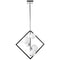 Dainolite 5 Light Halogen Pendant Matte Black and Polished Chrome with Painted White Glass GLA-215P-MB-PC