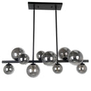 Dainolite 10 Light Halogen Horiz Pendant Matte Black with Smoked Glass GLA-3110HP-MB