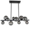 Dainolite 10 Light Halogen Horiz Pendant Matte Black with Smoked Glass GLA-3110HP-MB