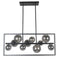 Dainolite 10 Light Halogen Horiz Pendant Matte Black with Smoked Glass GLA-3310HP-MB