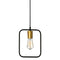 Dainolite 1 Light Pendant, Matte Black and Vintage Bronze Finish GMT-101P-MB-VB