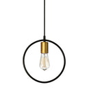 Dainolite 1 Light Pendant, Matte Black and Vintage Bronze Finish GMT-111P-MB-VB