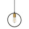 Dainolite 1 Light Pendant, Matte Black and Vintage Bronze Finish GMT-111P-MB-VB