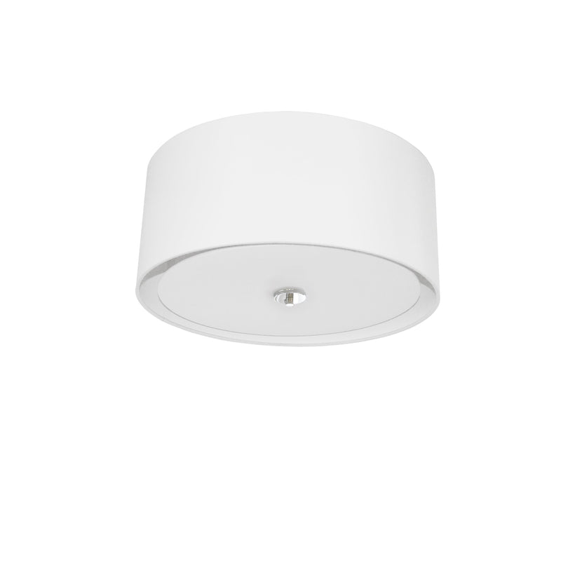 Dainolite 3 Light Helena Flush-Mount Polished Chrome, White with White Diffuser HEL-163FH-PC-WH