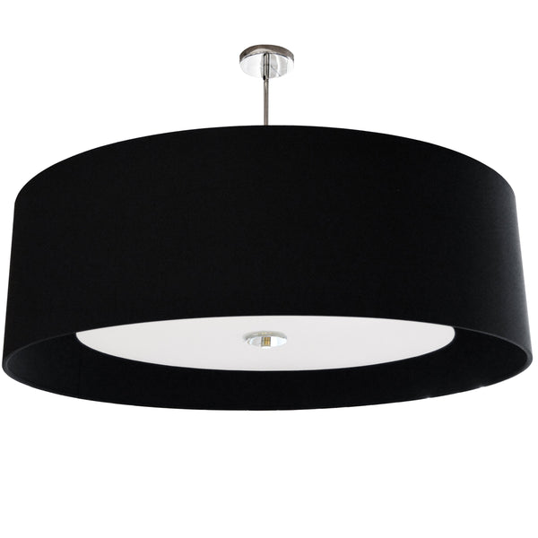 Dainolite 4 Light Helena Pendant Polished Chrome, Black with White Diffuser HEL-304P-PC-BW