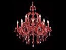 Avenue Lighting Crimson Blvd. Collection Red 12 Light Crystal Chandelier Hanging Chandelier Red Crystal HF1039-RED