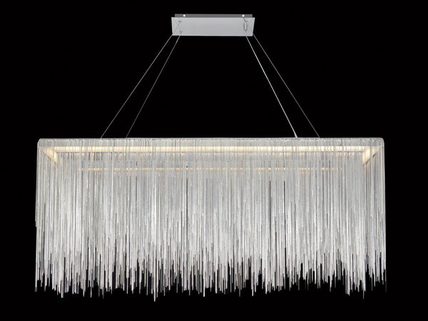 Avenue Lighting Fountain Ave. Collection Chrome Jewelry Rectangle Hanging Fixture Hanging Chandelier Chrome HF1201-CH