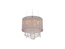 Avenue Lighting Beverly Dr. Collection Round Taupe Silk String Shade And Crystal Dual Mount Dual Mount/Flush & Hanging Taupe Silk String HF1501-TP