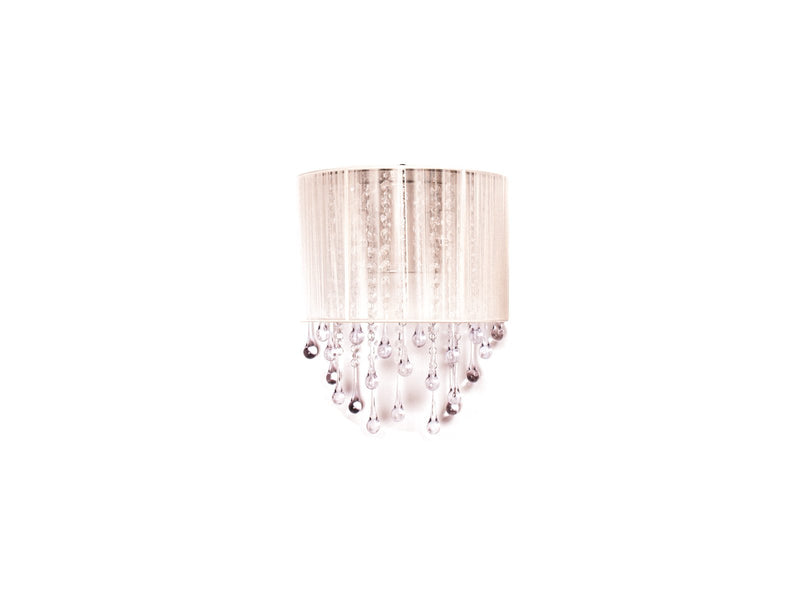 Avenue Lighting Beverly Drive Collection White Silk String And Crystal Wal Sconce Wall Sconce White Silk String HF1511-WHT