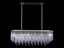 Avenue Lighting Hollywood Blvd. Collection Polished Nickel And Tear Drop Crystal Rectangle Hanging Fixture Hanging Chandelier Polish Nickel / Clear Glass Tear Drops HF1807-PN