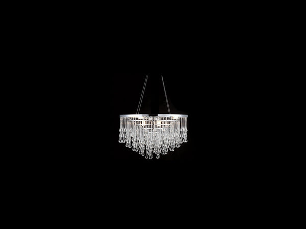 Avenue Lighting Hollywood Blvd. Collection Hanging Chandelier Polish Nickel / Clear Glass Tear Drops HF1808-PN