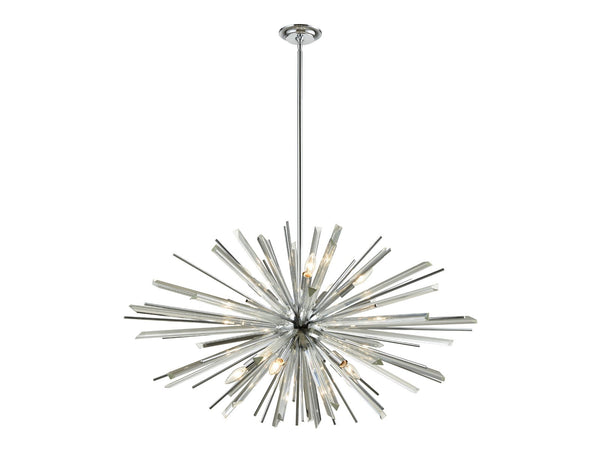 Avenue Lighting Palisades Ave. Collection Hanging Chandelier Chrome With Clear Glass HF8203-CH