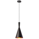 Dainolite 1 Light Incan Pendant Black with Gold Pebbled Interior HKI-81P-BK