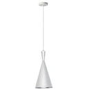 Dainolite 1 Light Incan Pendant White with Silver Pebbled Interior HKI-81P-WH