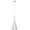 Dainolite 1 Light Incan Pendant White with Silver Pebbled Interior HKI-81P-WH