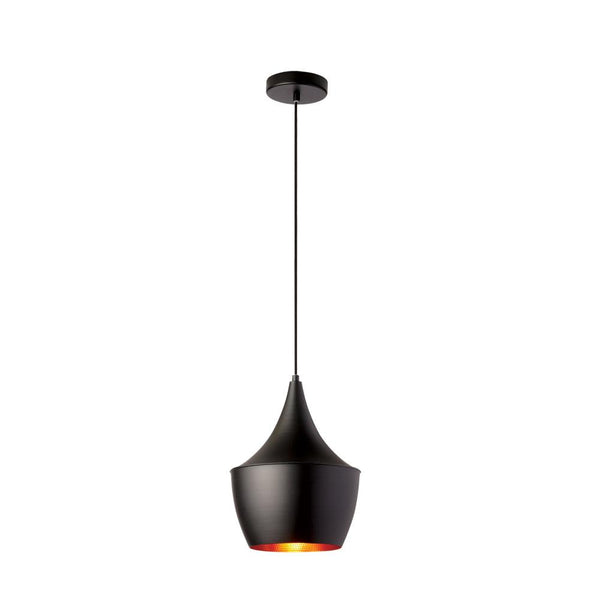 Dainolite 1 Light Pendant, Aluminum HKI-91P-BK