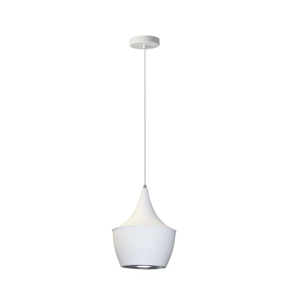 Dainolite 1 Light Pendant, Aluminum HKI-91P-WH