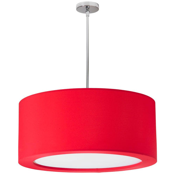 Dainolite 4 Light Polished Chrome Pendant with Red Lycra Shade JAS-25P-PC-927