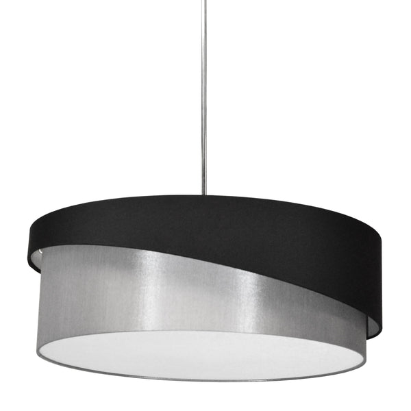 Dainolite 3 Light Jazlynn Pendant, Black/Grey Shade with 790 Diffuser JAZ243-PC-797-835