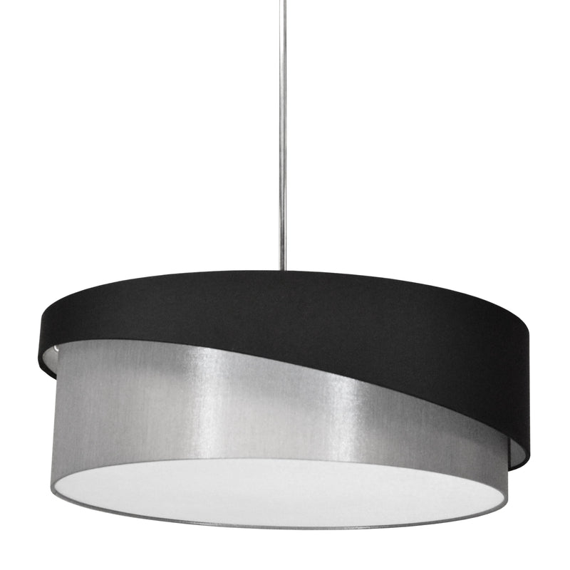 Dainolite 3 Light Jazlynn Pendant, Black/Grey Shade with 790 Diffuser JAZ243-PC-797-835