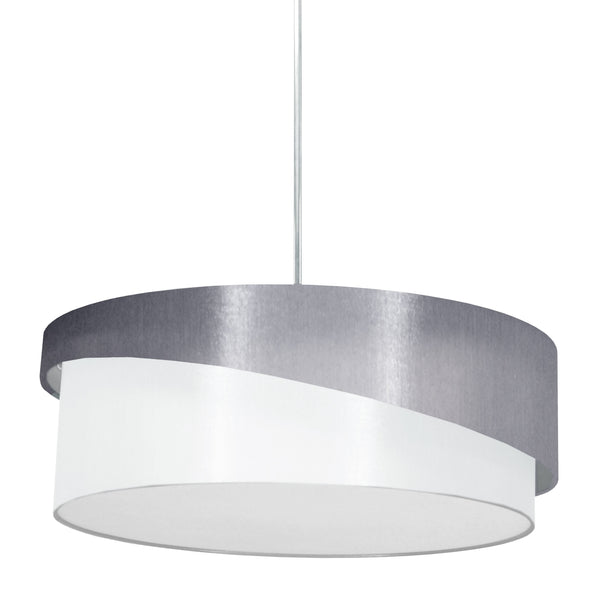 Dainolite 3 Light Jazlynn Pendant, Grey/White Shade with 790 Diffuser JAZ243-PC-835-790