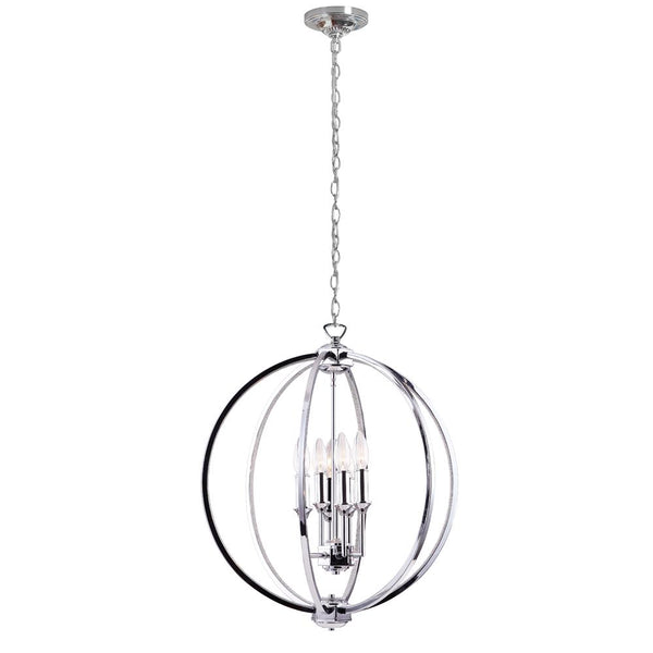 Dainolite 6 Light Chandelier, Polished Chrome with Jewelled Accents KAR-206C-PC