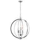 Dainolite 6 Light Fixture, Polished Chrome with Jewelled Accents KAR-246C-PC