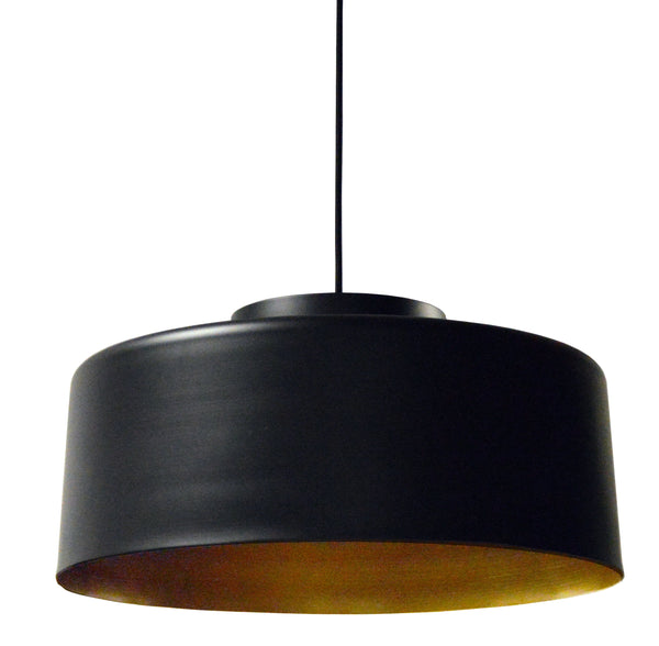 Dainolite 1 Light Metal Pendant, Black and Gold Finish KUP-201P-Black/Gold