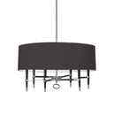 Dainolite 6 Light Incandescent Chandelier, Polished Chrome with Black Shade LAN-246C-PC-BK